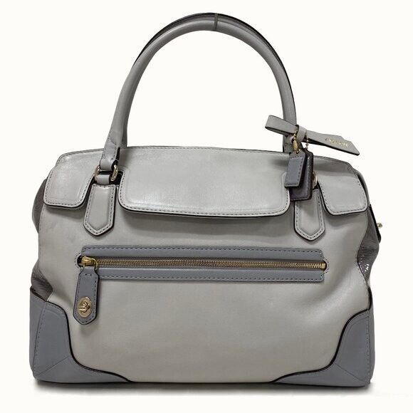 Coach Poppy Grey Patent Leather Satchel New With Tag